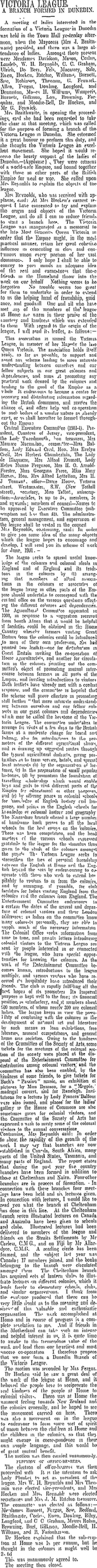 Image: VICTORIA LEAGUE. (Otago Daily Times 11-5-1905)