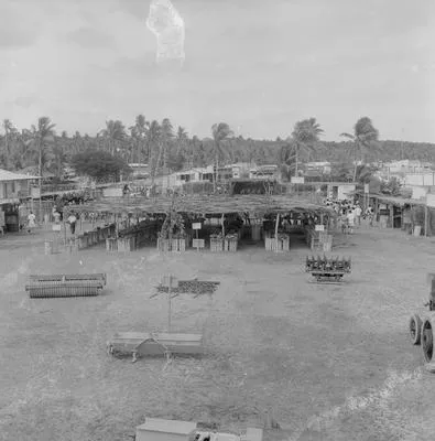 [Birds eye view of banana stall]