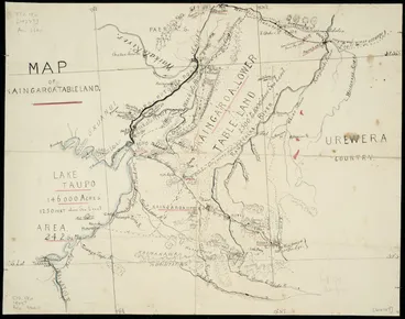 Image: [Hill, Henry Thomas, 1849-1933] :Map of Kaingaroa tableland [ms map]. [H.H.].