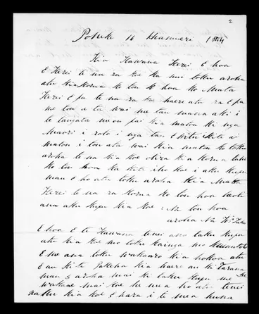Image: Letter from Wi Tako to George Grey