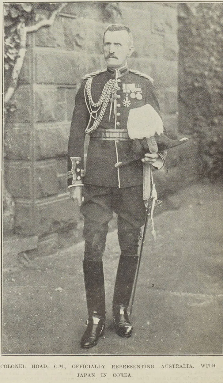 Colonel Hoad, C.M., officially representing Australia, with Japan in Corea