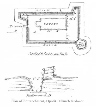 Image: Plan of Entrenchment, Opotiki Church Redoubt