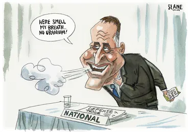 Image: "Here, smell my breath... no uranium!" 8 October, 2007