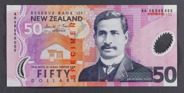 Image: Reserve Bank of New Zealand 2000 Fifty Dollars Sixth Series