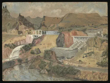 Image: Druett, Ronald John, 1934- :Ohakuri Power St[atio]n, 1962/63.