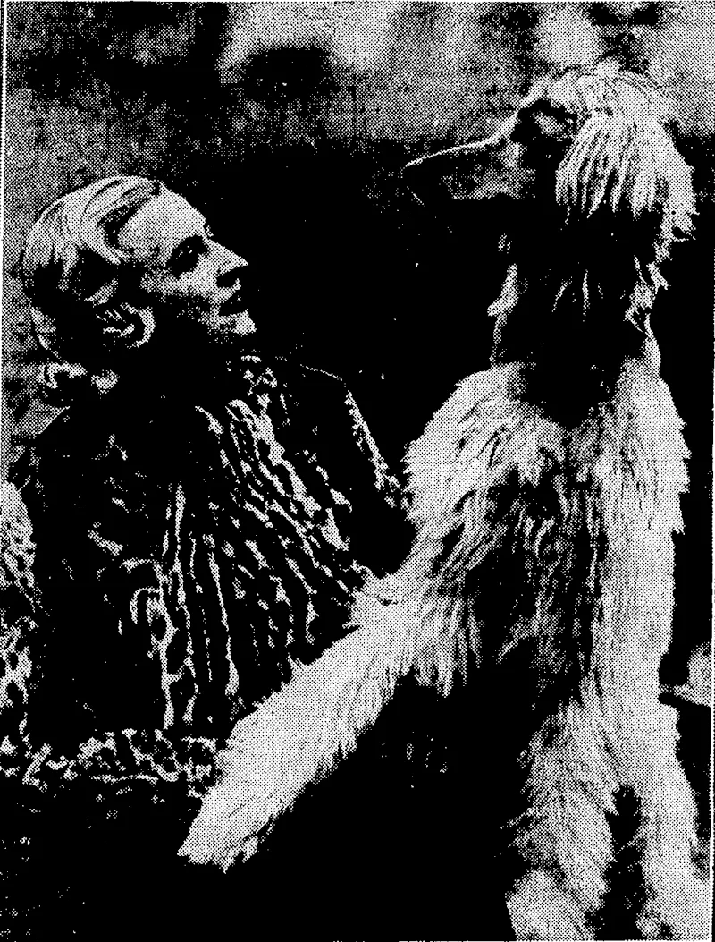 Sport and General" Photo. A CANINE ARISTOCRAT.—^ charming study of Mrs. Edna Carlton and, her Afghan hound, "Firdausi of Geufron," exhibited at the funbridge Wells Canine Society's show at the end of January. (Evening Post, 04 March 1935)