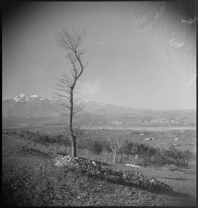 Panoramic view of the Sangro River area where the NZ Division first engaged the enemy, Italy, World War II - Photograph taken by George Kaye