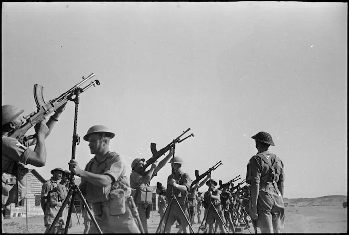 Bren gun anti-aircraft practice, Egypt