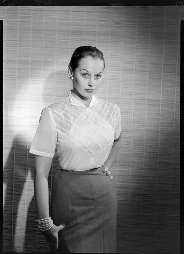 Image: Jeanette Elphick modelling blouse
