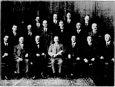 Image: j,? '.; '••.". ■• ,* . ,: ''' ;''"• .: ,'" /:"■'.. '.'.'■ , ■ ,'. :i '. ■■• ". i. " . ■ ■ ■ S. r. Andrew, Photo. . ■ ■ aMEMBERS,OF THE WELLINGTON HARBOUR BOARD IN THE JUBILEE YEAR;—Front row, left to right, Messrs. D. J. M'Gowan, '■"• ■■ T. Moss, J.G. Harkness, who died this week,:/. W.M'Ewan, chairman, C. J. B. Norwood, Captain C. M'Arthur, C.M.Turrell. Middle t \.:';f row, Messrs. T, R, Barrer, Captain C.F.: Post, M. A. Eliott, W. L. Fitzherbert,H.D. Bennett, J. Marchbanks, general manager and ...■ 'cHief'engineer.Back row, Messrs. C. H.\Chapman, M.P., D. J. Gibbs, treasurer, A. G.-Barnett, secretary, and Captain F..A. Macindoe. (Evening Post, 11 January 1930)