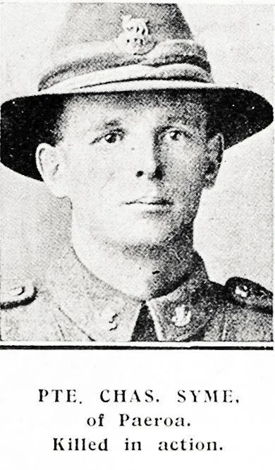 Pte. Chas. Syme, of Paeroa, killed in action