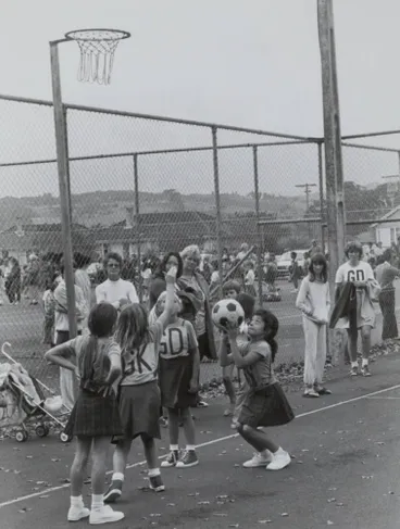 Image: Netball players of the future, Papakura, 1983