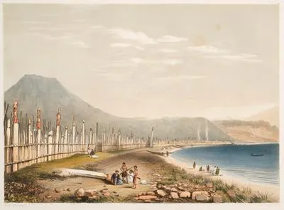 Te Henheu's [sic] old pah of Waitahanui, at Taupo Lake