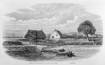 Image: Levy, Samuel A :Scene of the murder of the Rev. Mr Volkner at Opotiki, New Zealand. [Illustrated London news, 1865]