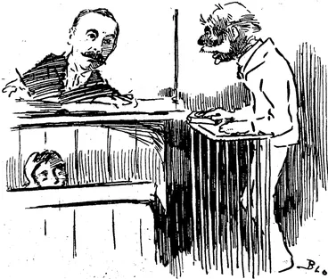 Image: KNUW MURPHX WELL. : .  Magistrate/to witness for applicant for Old Age Pension); Do von swear that ��� you know the applicant, Michael Murphy, mho has made application for an increase  <V pcnyitn^BS. yon may well say that I do. Me and him mere thot in the same leg in the Maori / (Observer, 27 May 1905)
