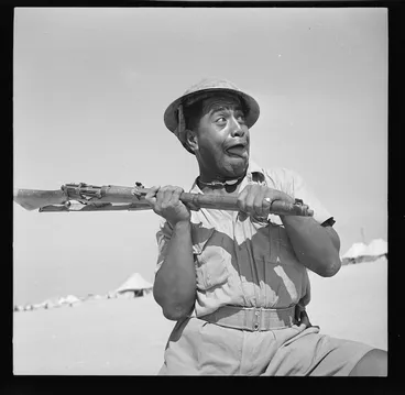 Image: Sergeant Amohau, 28 (Maori) Battalion, during training in Egypt