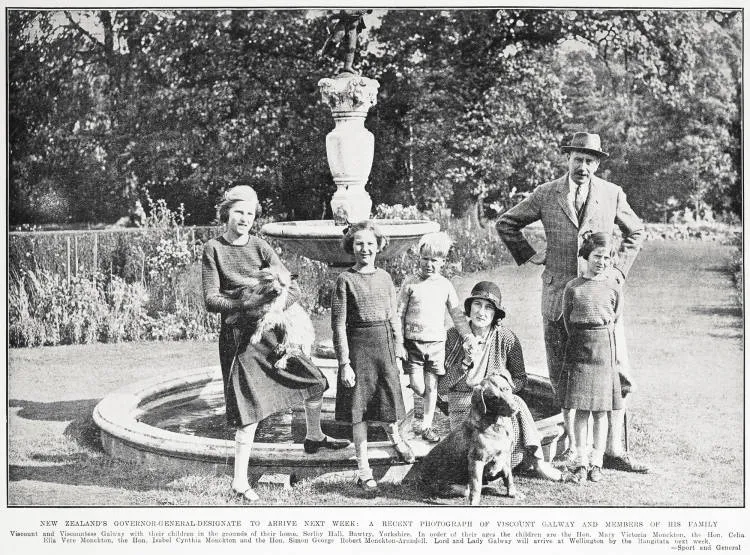 New Zealand's Governor-General-designate to arrive next week: a recent photograph of Viscount Galway and members of his family