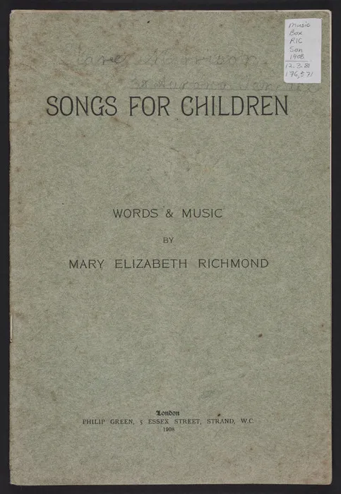 Songs for children / words & music by Mary Elizabeth Richmond.