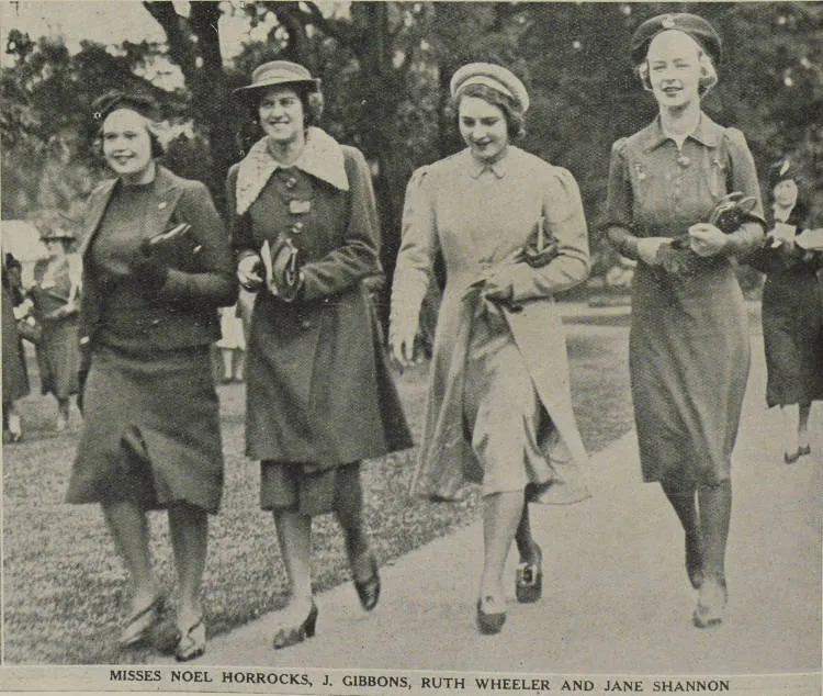 Misses Noel Horrocks, J. Gibbons, Ruth Wheeler and Jane Shannon at Trentham