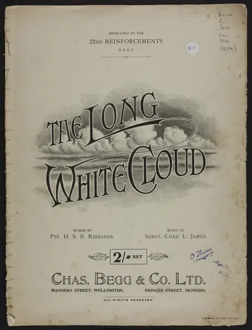 Image: The long white cloud : Aotea Roa / written by H.S.B. Ribbands ; composed by Chas. L. James.