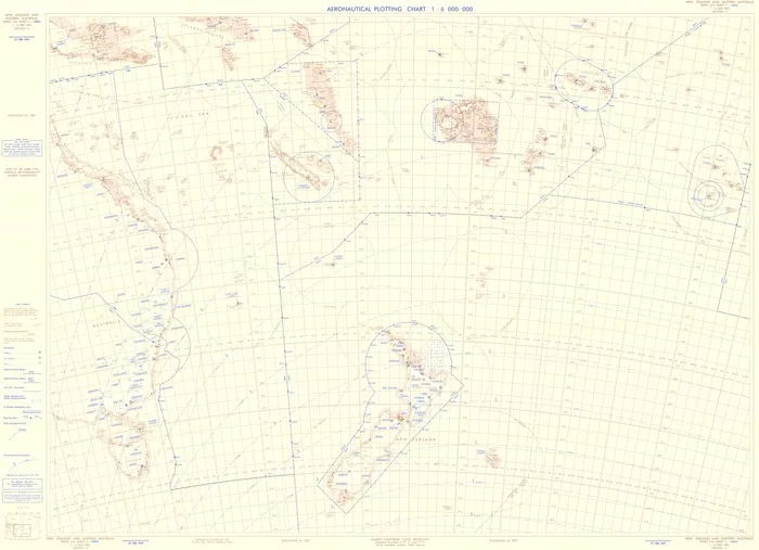Aeronautical plotting chart 1:6,000,000. New Zealand and eastern Australia.