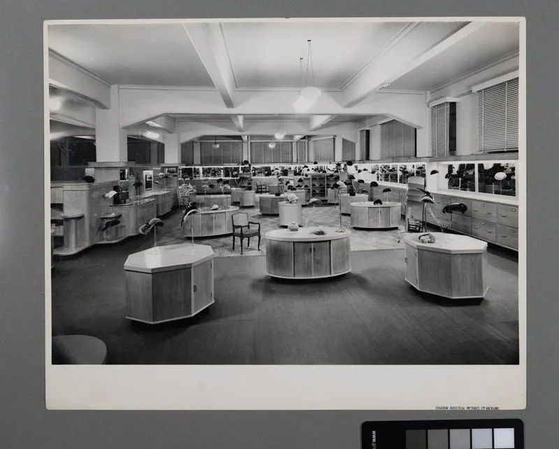 Interior of women's hat department at George Court Department Store