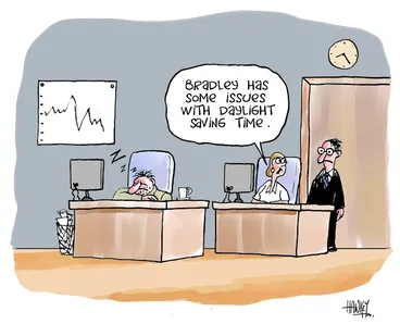 Image: "Bradley has some issues with Daylight Saving time." 29 September, 2008