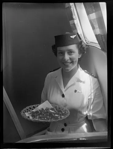 Image: Miss J Arkle, air hostess, TEAL (Tasman Empire Airways Limited)