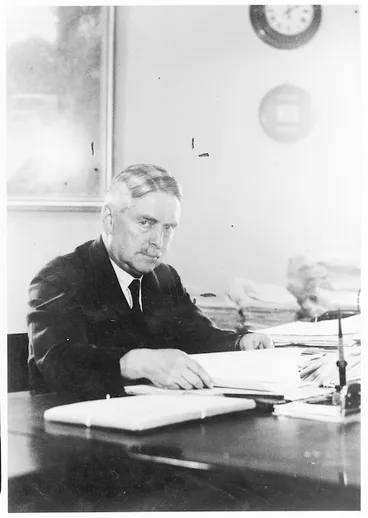 Image: Walter Nash at his desk