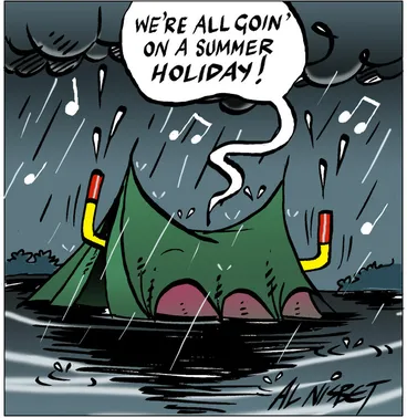 Image: Nisbet, Alastair, 1958- :Wet Tent. 30 December 2013