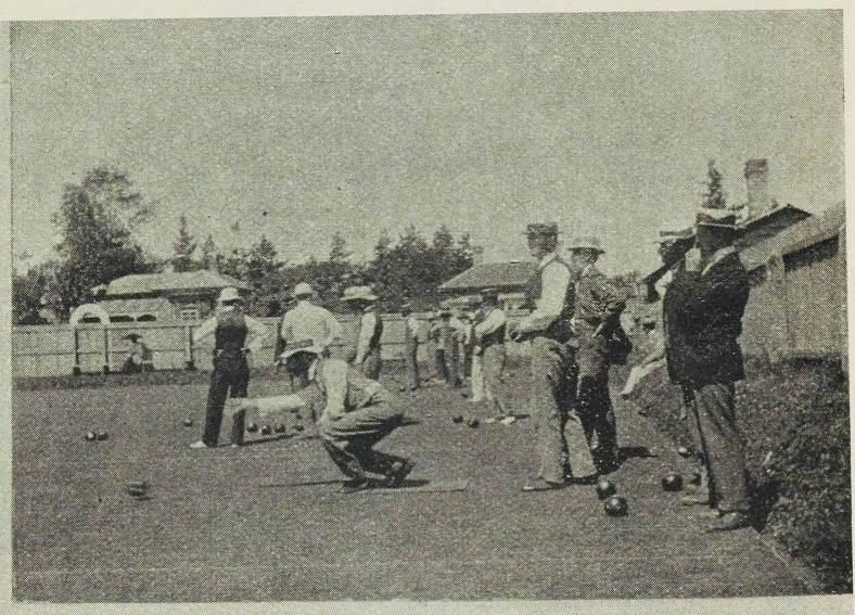 Mount Eden Bowling Club's green during pennant matches