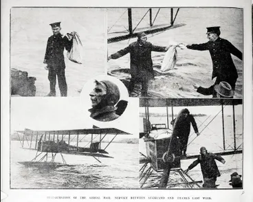 Inauguration of the aerial mail service between Auckland and Thames last week Image: Inauguration of the aerial mail service between Auckland and Thames last week