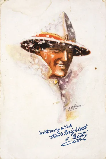 Image: 'With every wish that's brightest & best' / G P Hanna. N.Z. Division, France. Xmas 1918.