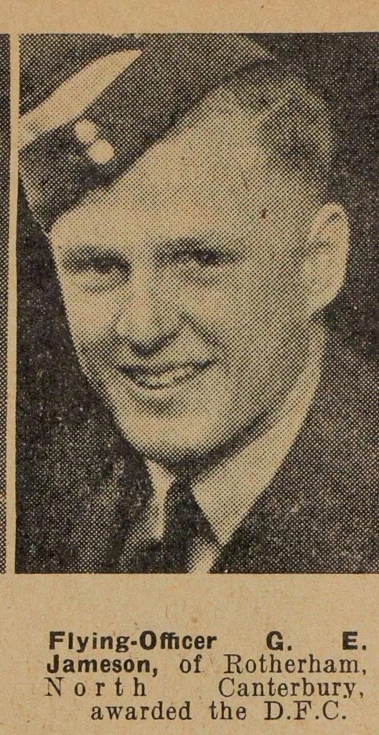 Flying-Officer G. E. Jameson, of Rotherham, North Canterbury, awarded the D.F.C.