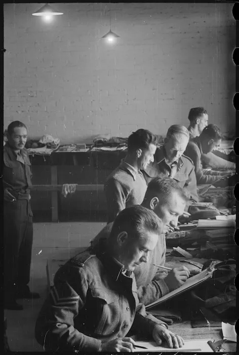 Staff at work in 2 Echelon Effects Section at Maadi Camp, Egypt - Photograph taken by George Bull
