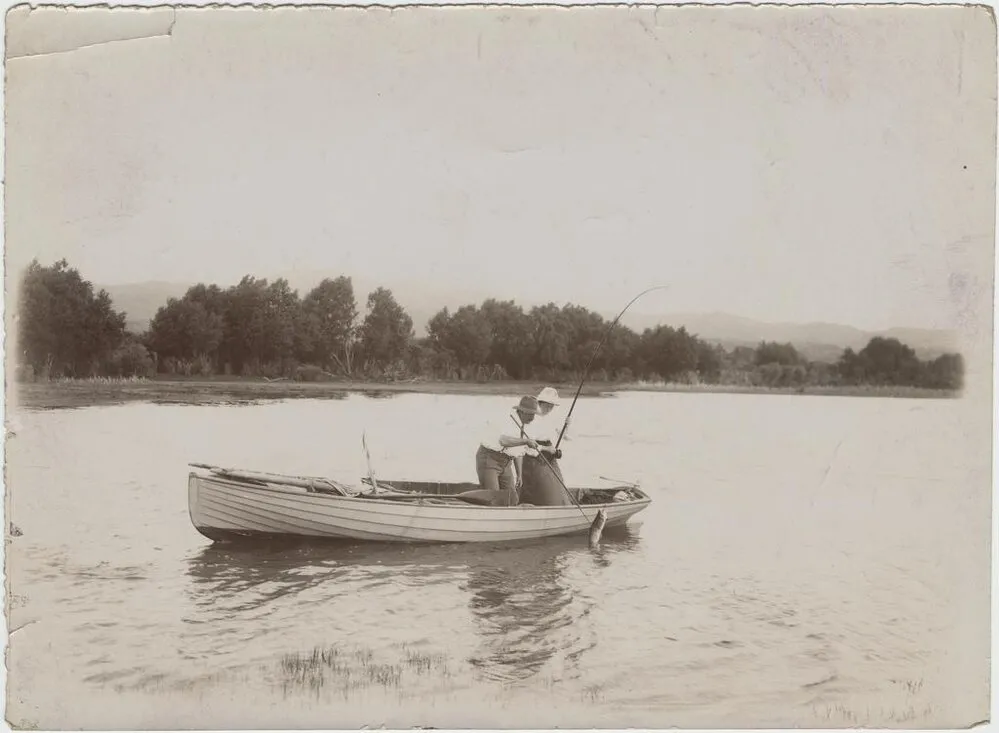 Fishing for rainbow trout, Lake Rotorua