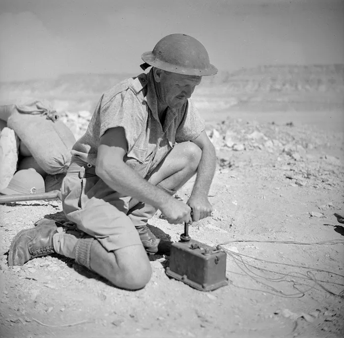 World War II soldier during a military exercise in the Western Desert,North Africa