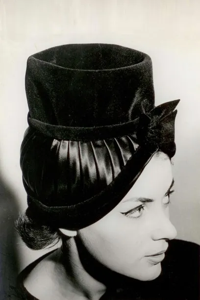 Velvet pillbox hat