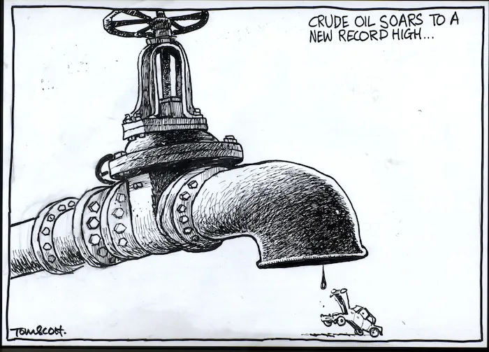 'Crude oil soars to a new record high...' 9 July, 2008