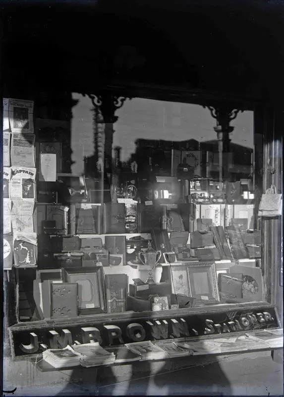 J M Brown Bookseller and Stationer shop window