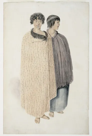 Image: [Merrett, Joseph Jenner] 1815-1854 :[Two ladies of Orakau 1840s or early 1850s]