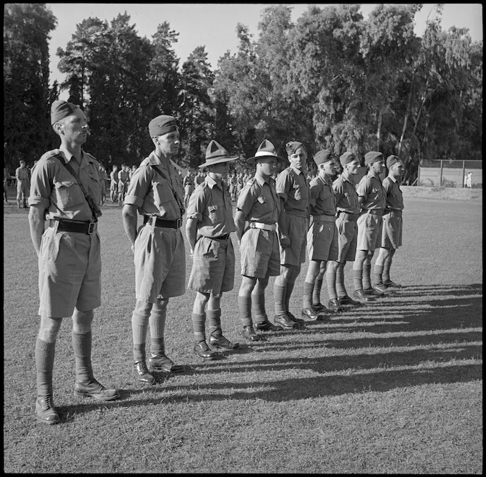 Members of Divisional Signals receive decorations at Maadi Sporting Ground