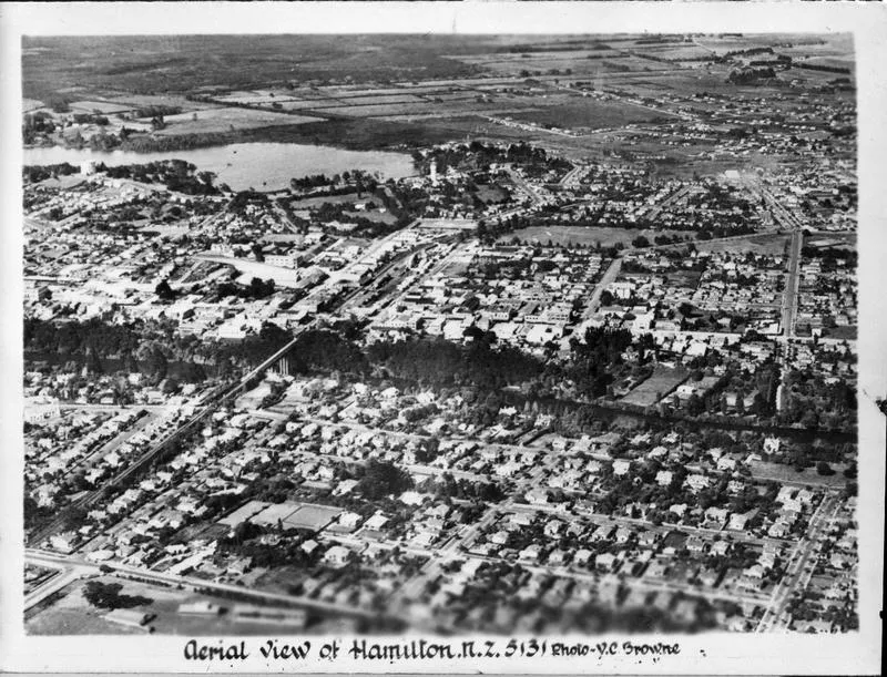 "Aerial View of Hamilton. N.Z."