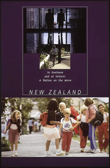Image: [New Zealand. Tourist and Publicity Department] :In business and at leisure; a nation on the move. New Zealand. [ca 1987].