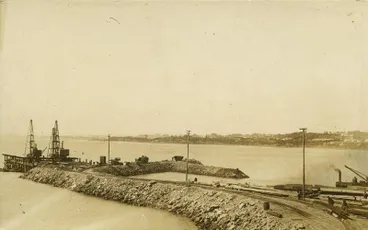 Image: "Approach to Newton King Wharf in the making with N.K. Wharf under construction"