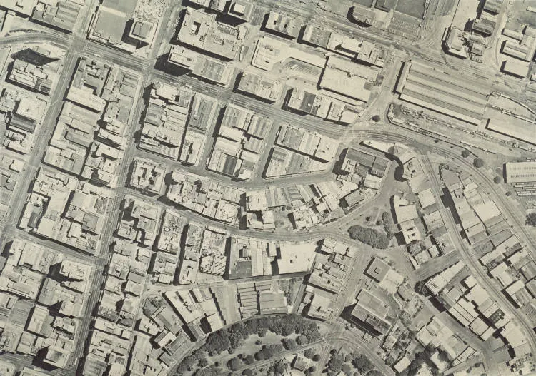 Aerial photograph taken above Albert Park in Auckland