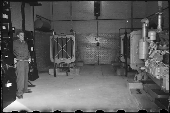 General view of the generator plant operated in Maadi Camp, Egypt - Photograph taken by George Bull