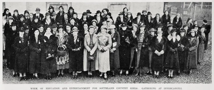 Week of education and entertainment for Southland country girls: gathering at Invercargill