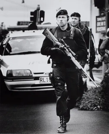 Image: Armed police, Papakura, 1993.