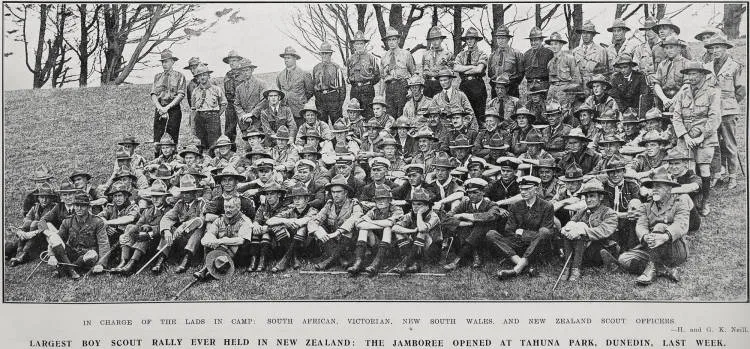 Largest Boy Scout rally ever held in New Zealand: the Jamboree opened at Tahuna Park, Dunedin, last week